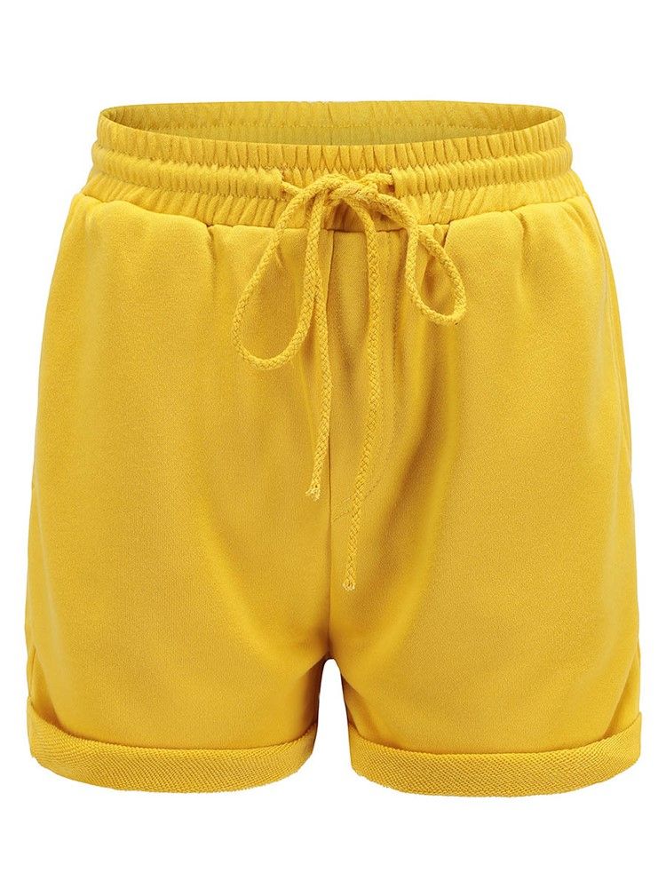 Plain Lace-up Sportshorts För Kvinnor