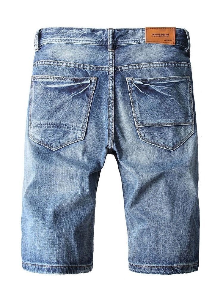 Pocket Straight Zipper Denim Shorts För Män