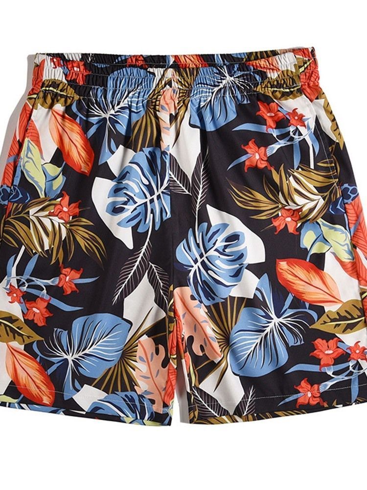 Print Loose Elastics Casual Shorts För Män