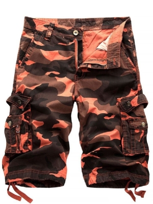 Print Straight Camouflage Zipper Men's Short Pants