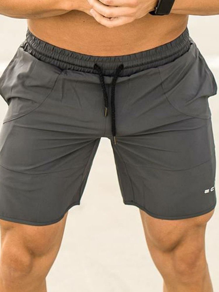 Slim Shorts För Herrar Slim Pocket Casual Snörning