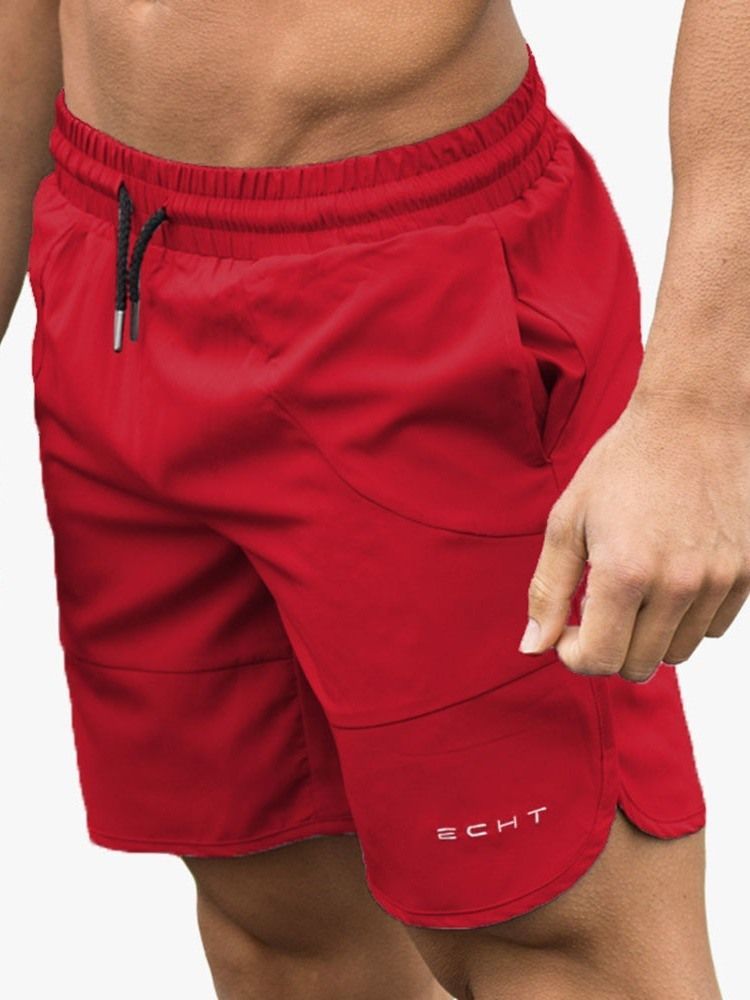 Slim Shorts För Herrar Slim Pocket Casual Snörning