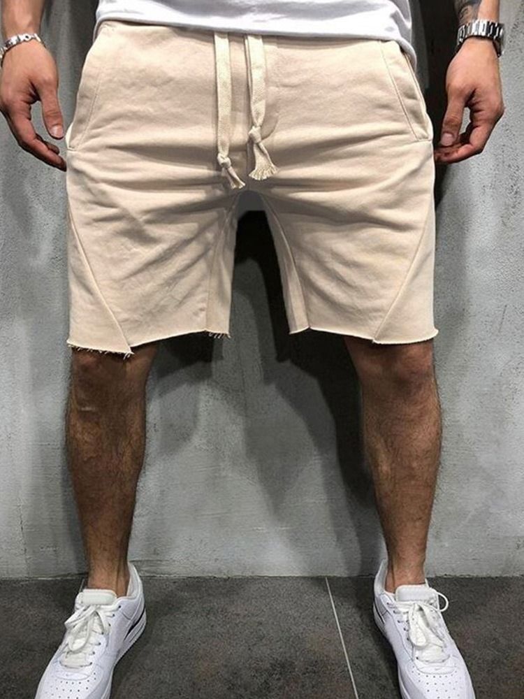 Snörning Plain Casual Snörning För Män Casual Shorts