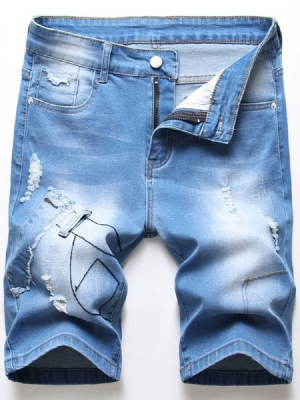 Straight Gradient Patchwork Zipper Men's Jeans