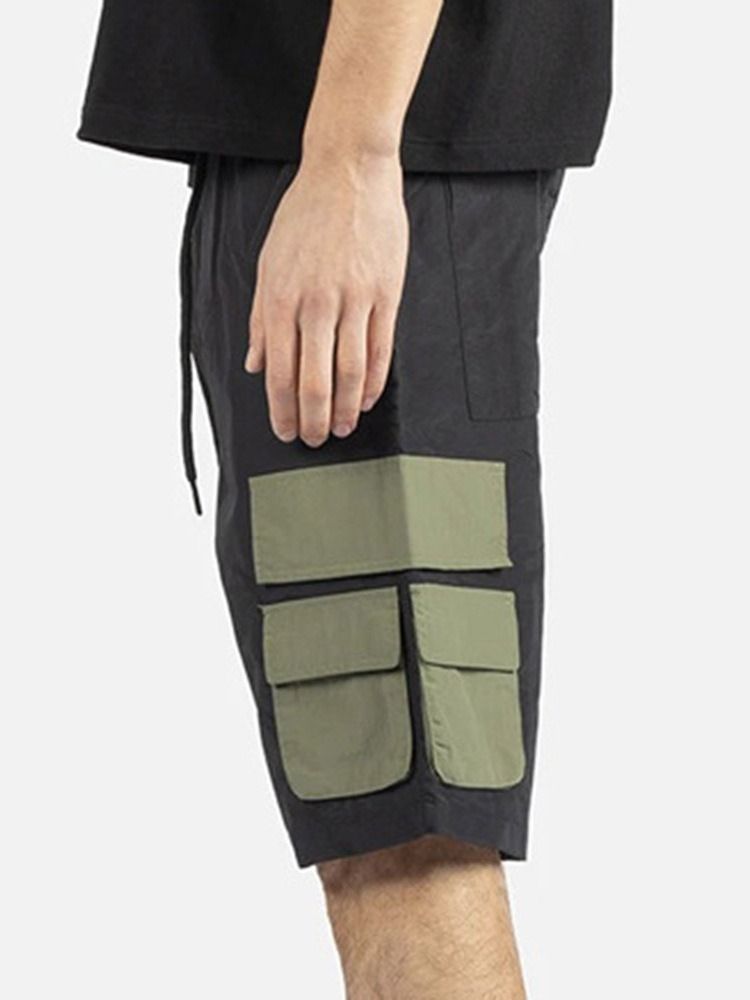 Straight Lace-up Casual Cargo Shorts För Män