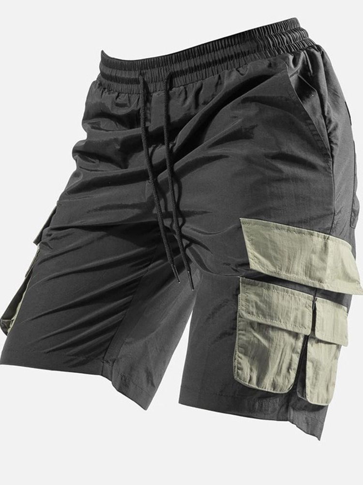 Straight Lace-up Casual Cargo Shorts För Män