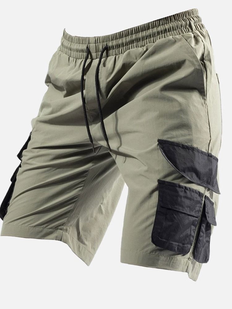 Straight Lace-up Casual Cargo Shorts För Män