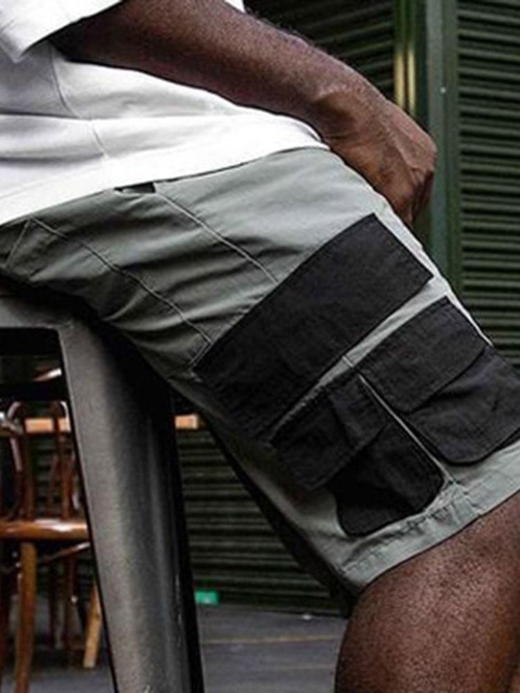 Straight Lace-up Casual Cargo Shorts För Män