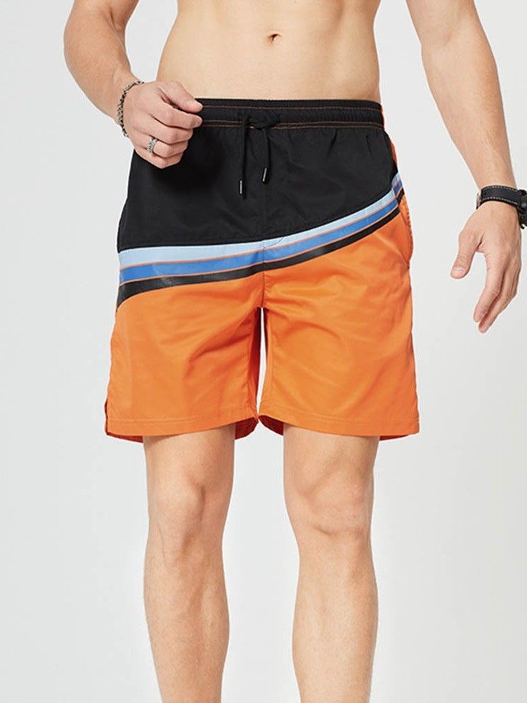 Straight Pocket Casual Lace-up Shorts För Män