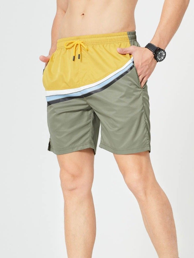 Straight Pocket Casual Lace-up Shorts För Män