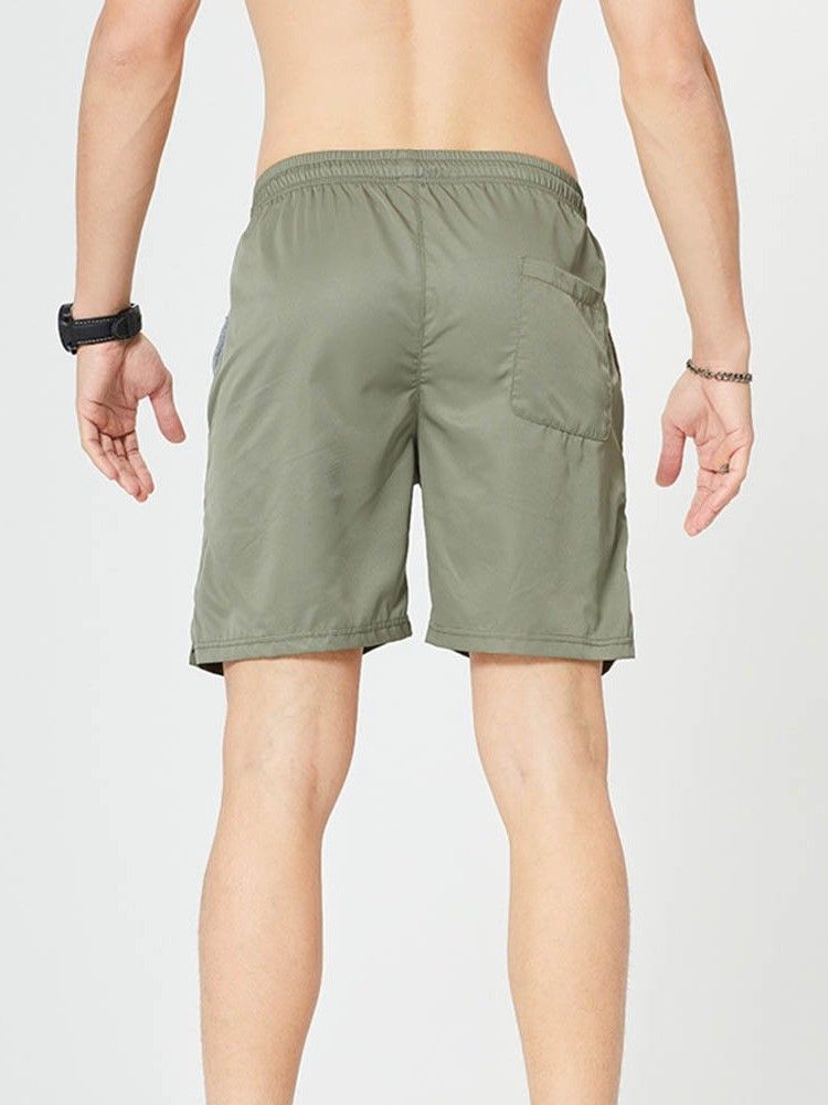 Straight Pocket Casual Lace-up Shorts För Män