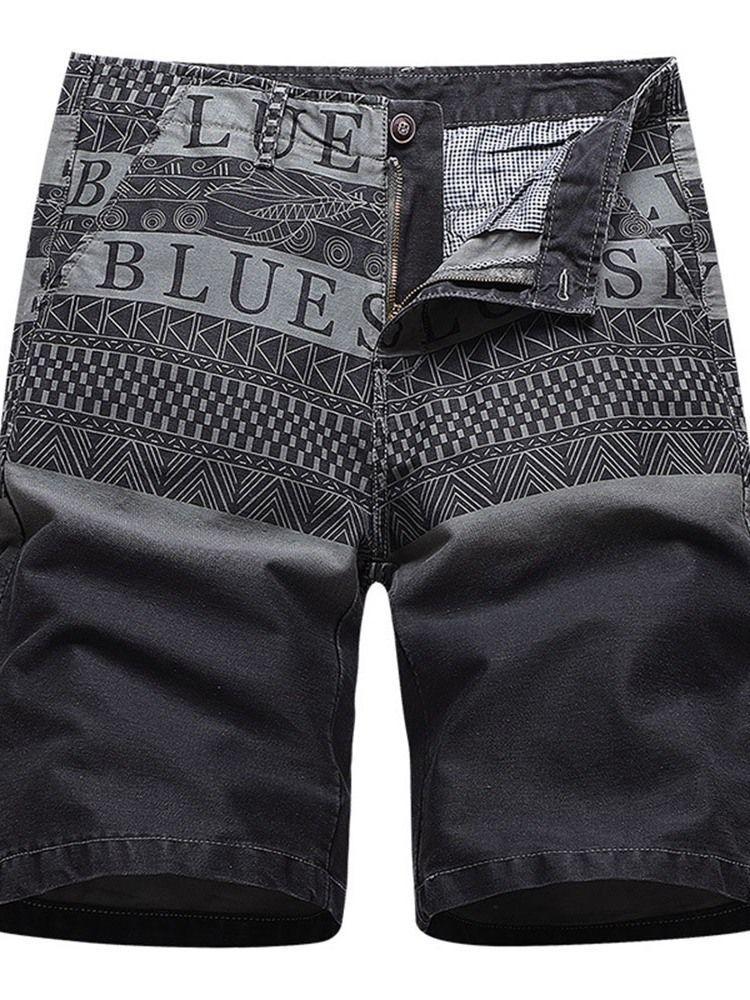 Straight Print Letter Casual Herrshorts