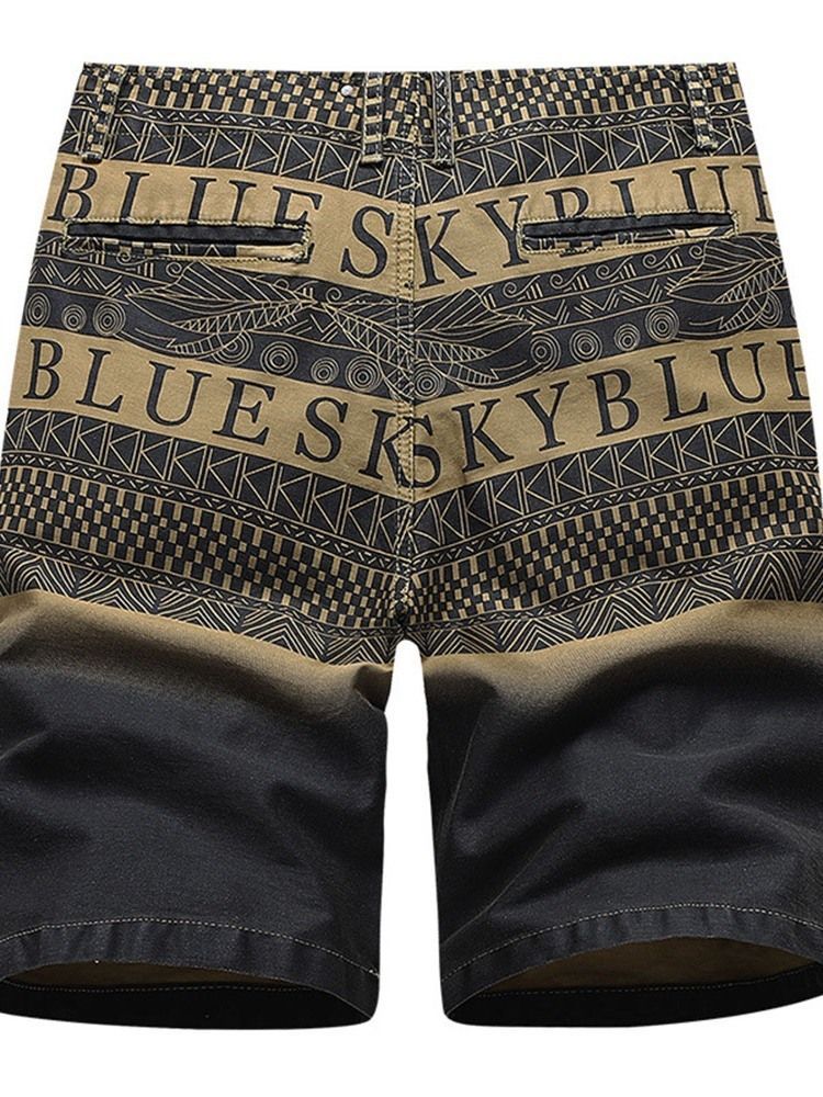 Straight Print Letter Casual Herrshorts