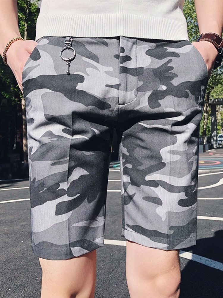 Zipper Straight Camouflage Zipper Herrshorts