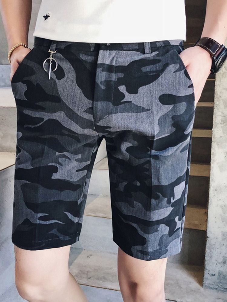 Zipper Straight Camouflage Zipper Herrshorts