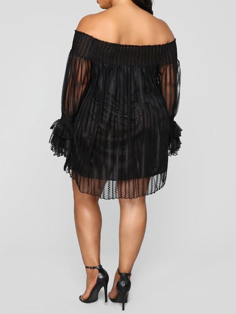 Dam Falbala Långärmad Off Shoulder Date Night Går Ut Cold Shoulder Dress