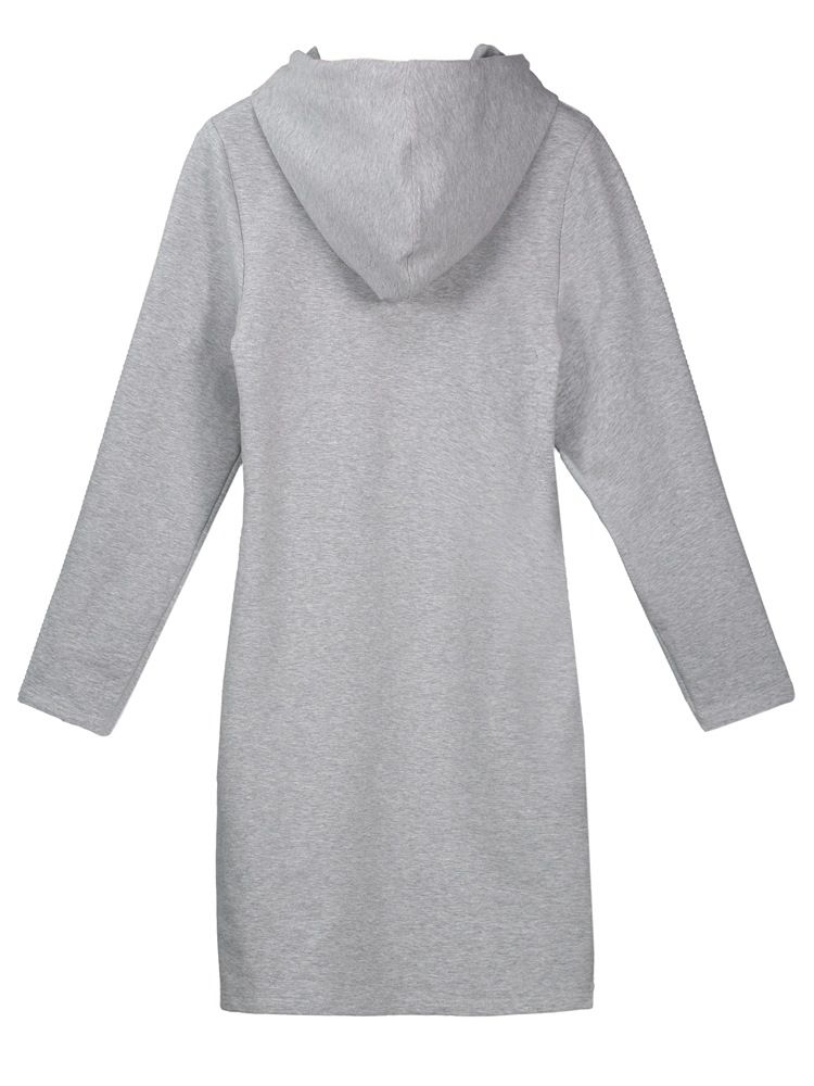 Känguru Pocket Hooded Bodycon-klänning Med Dragsko