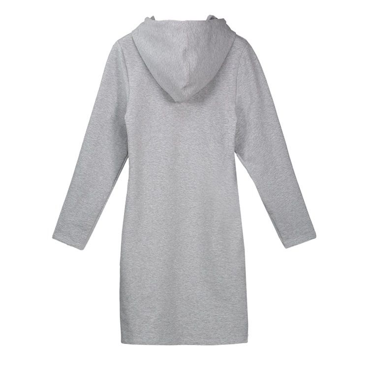 Känguru Pocket Hooded Bodycon-klänning Med Dragsko