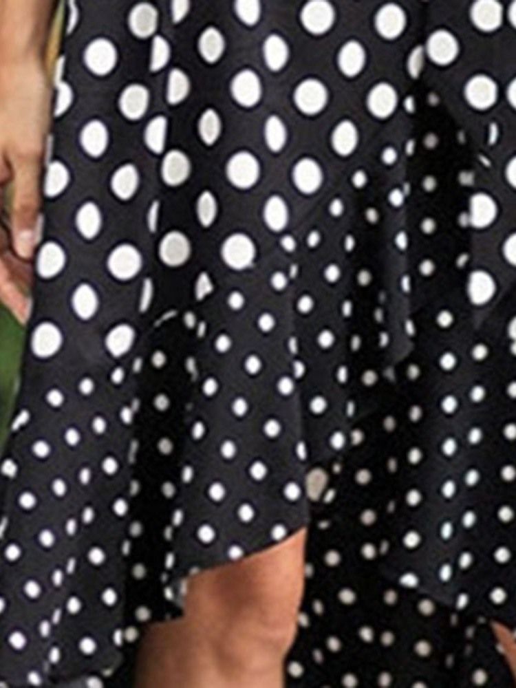 Polka Dots Flare Ärm V-ringad Swallowtail Casual Klänning