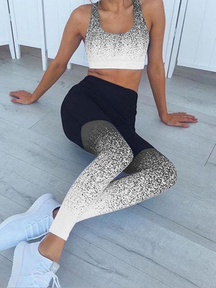 Blomtryck För Kvinnor Andas Patchwork Yoga Byxor Yoga Byxor Hög Midja Tiktok Leggings