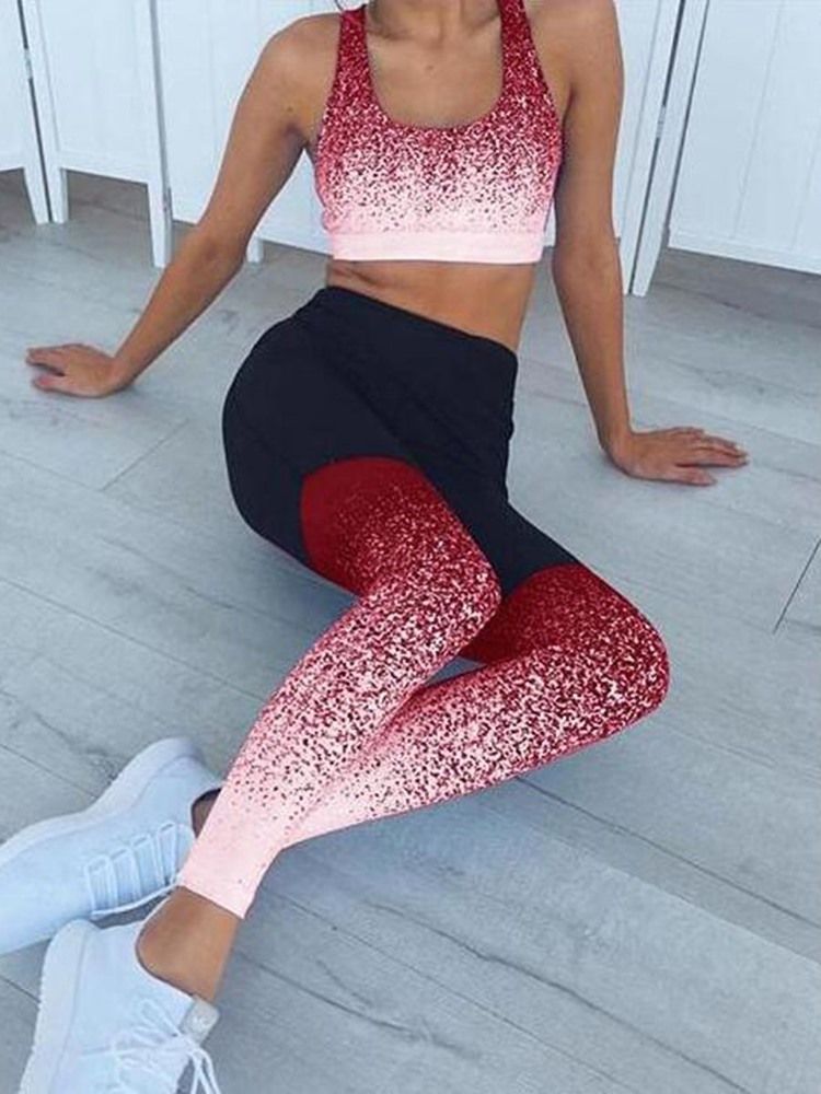 Blomtryck För Kvinnor Andas Patchwork Yoga Byxor Yoga Byxor Hög Midja Tiktok Leggings