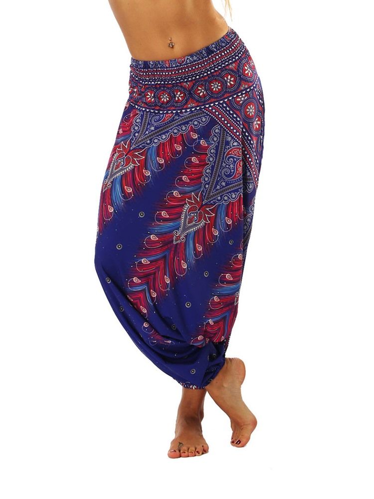 Bohemian Geometry Print För Kvinnor Looseyoga Harem Pants