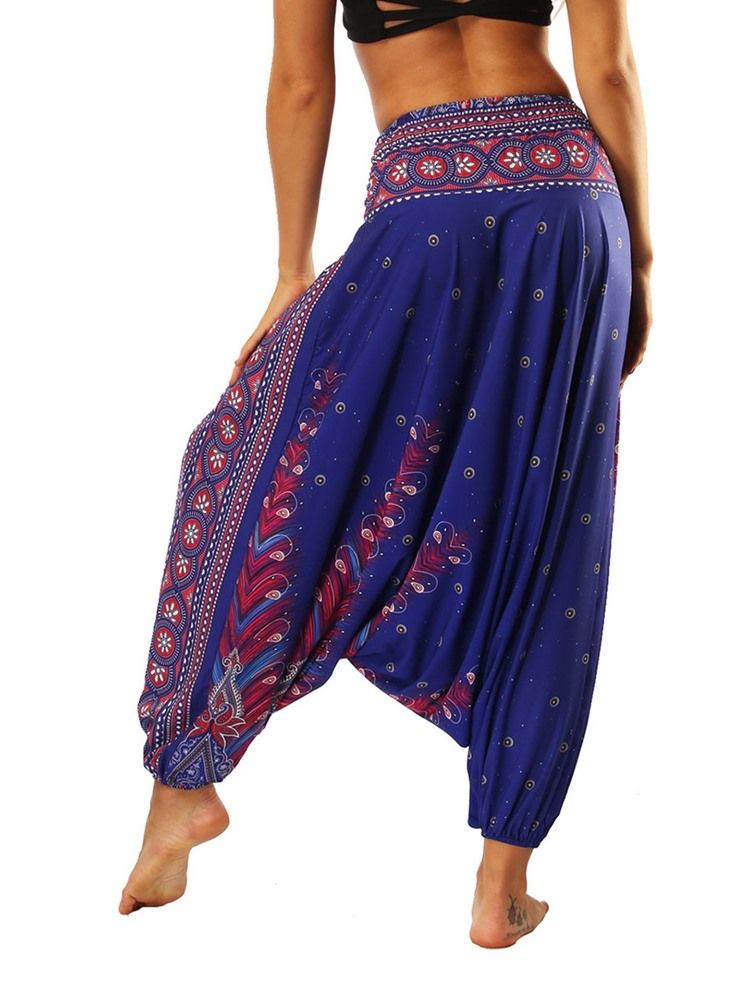 Bohemian Geometry Print För Kvinnor Looseyoga Harem Pants