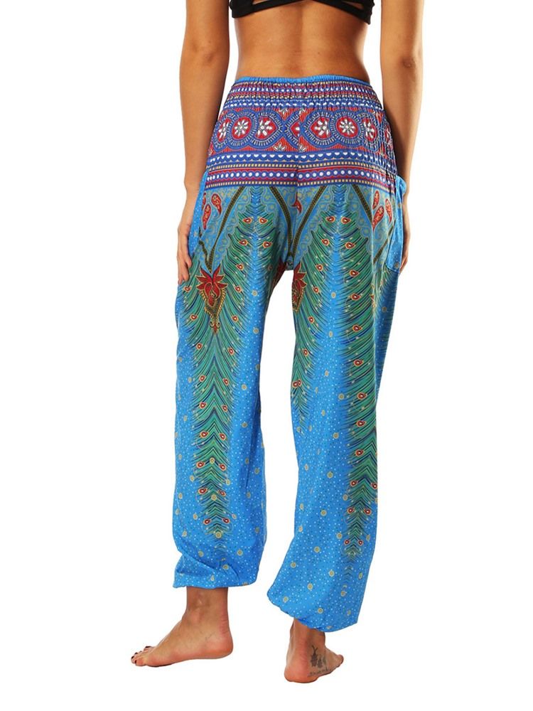 Boho Print Geometriska Street Dance Yoga Byxor För Kvinnor