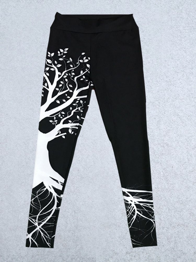 Kvinnatryck Andas Polyester Sommaryogabyxor Tiktok Leggings Med Hög Midja