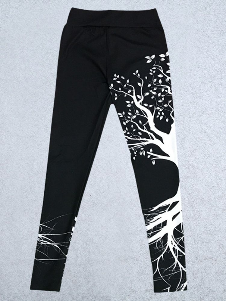 Kvinnatryck Andas Polyester Sommaryogabyxor Tiktok Leggings Med Hög Midja