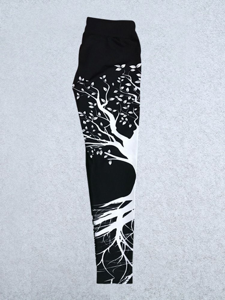 Kvinnatryck Andas Polyester Sommaryogabyxor Tiktok Leggings Med Hög Midja