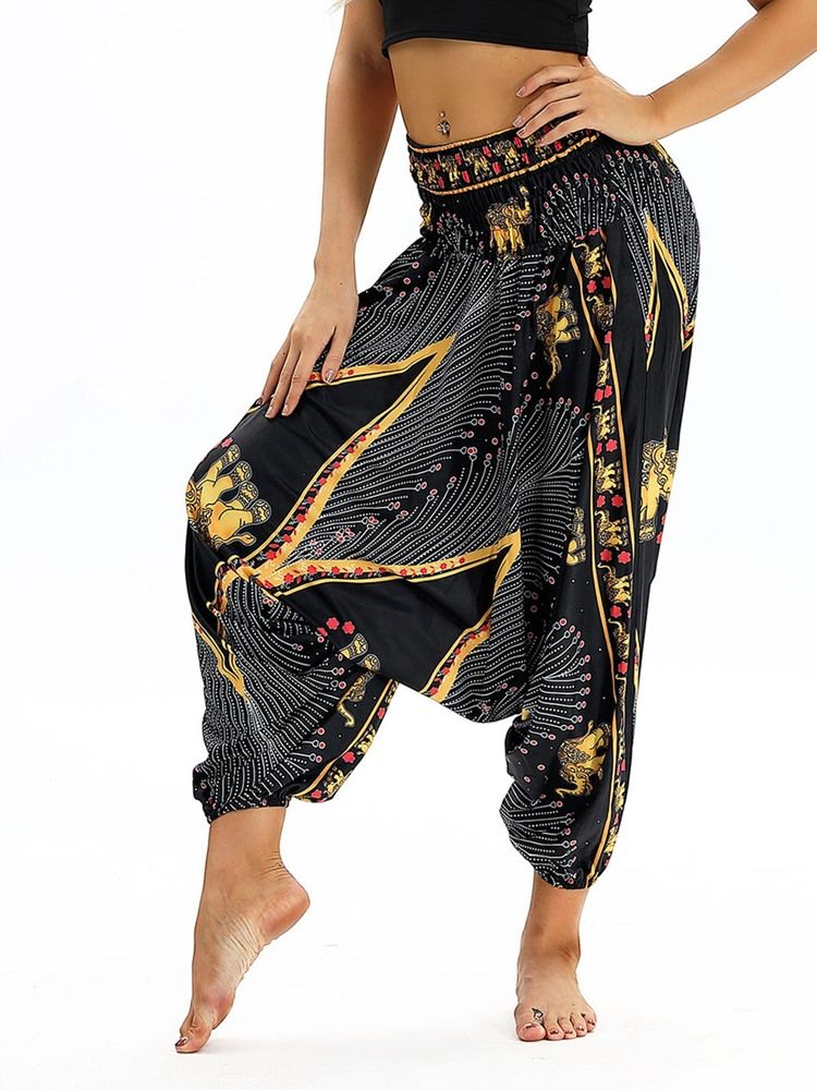 Kvinnor Bohemia Print Harem Yoga Byxor