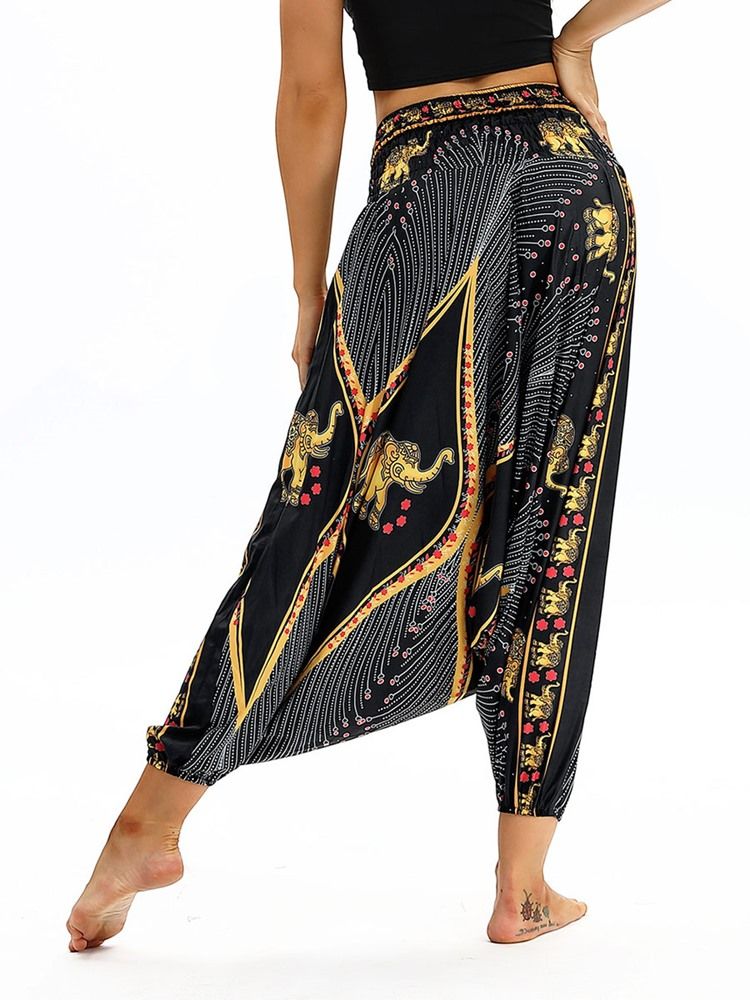 Kvinnor Bohemia Print Harem Yoga Byxor