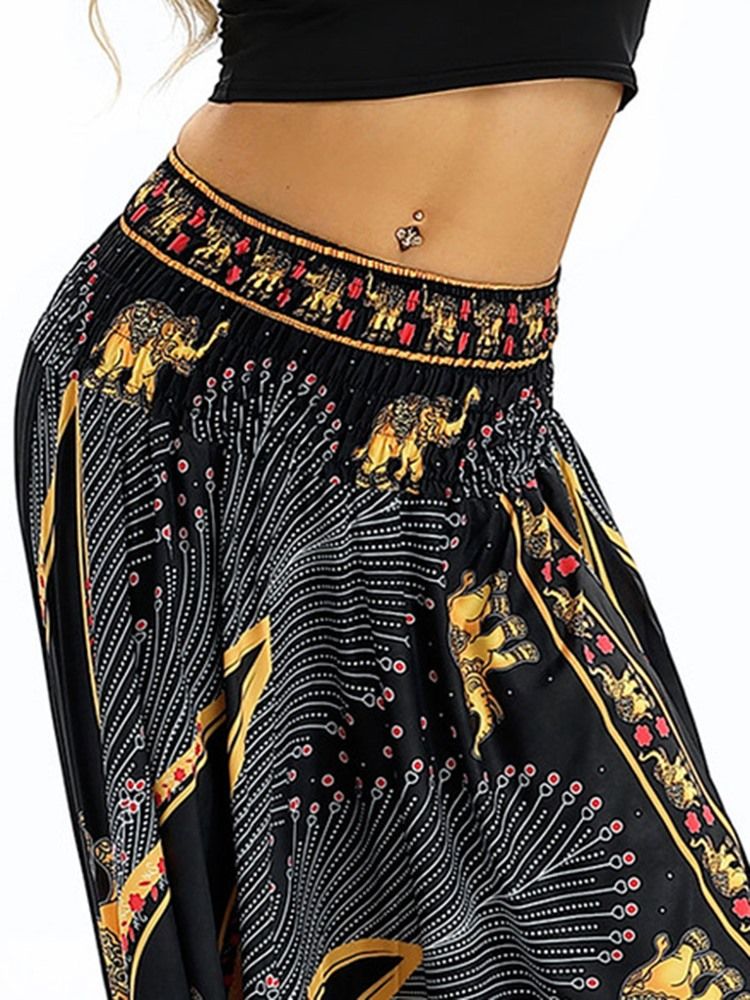 Kvinnor Bohemia Print Harem Yoga Byxor