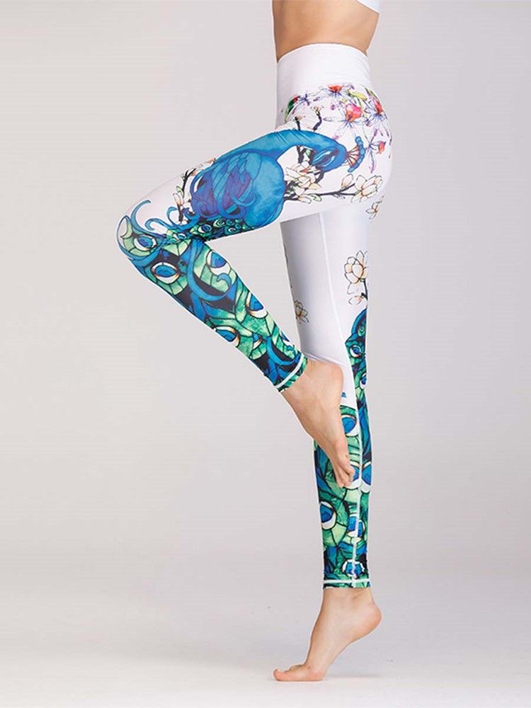 Kvinnor Polyester Anti-sweat Print Animal Kvinnliga Löpbyxor Yogabyxor Hög Midja Tiktok Leggings