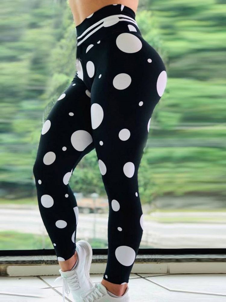 Kvinnor Print Polka Dots Yngbyxor I Hög Längd Tiktok Leggings Med Hög Midja