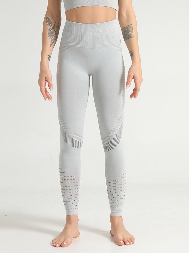 Kvinnors Fasta Lapptäcke Nylon Anti-svett Full Längd Yoga Byxor Hög Midja Tiktok Leggings