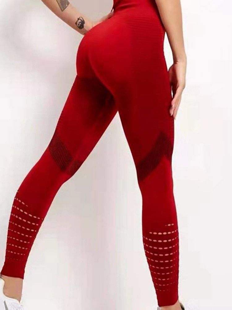 Kvinnors Fasta Lapptäcke Nylon Anti-svett Full Längd Yoga Byxor Hög Midja Tiktok Leggings