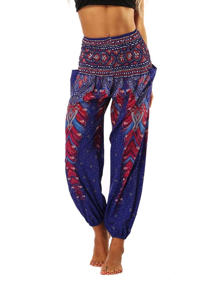 Kvinnors Geometriska Tryck Boho Yoga Harem Pants