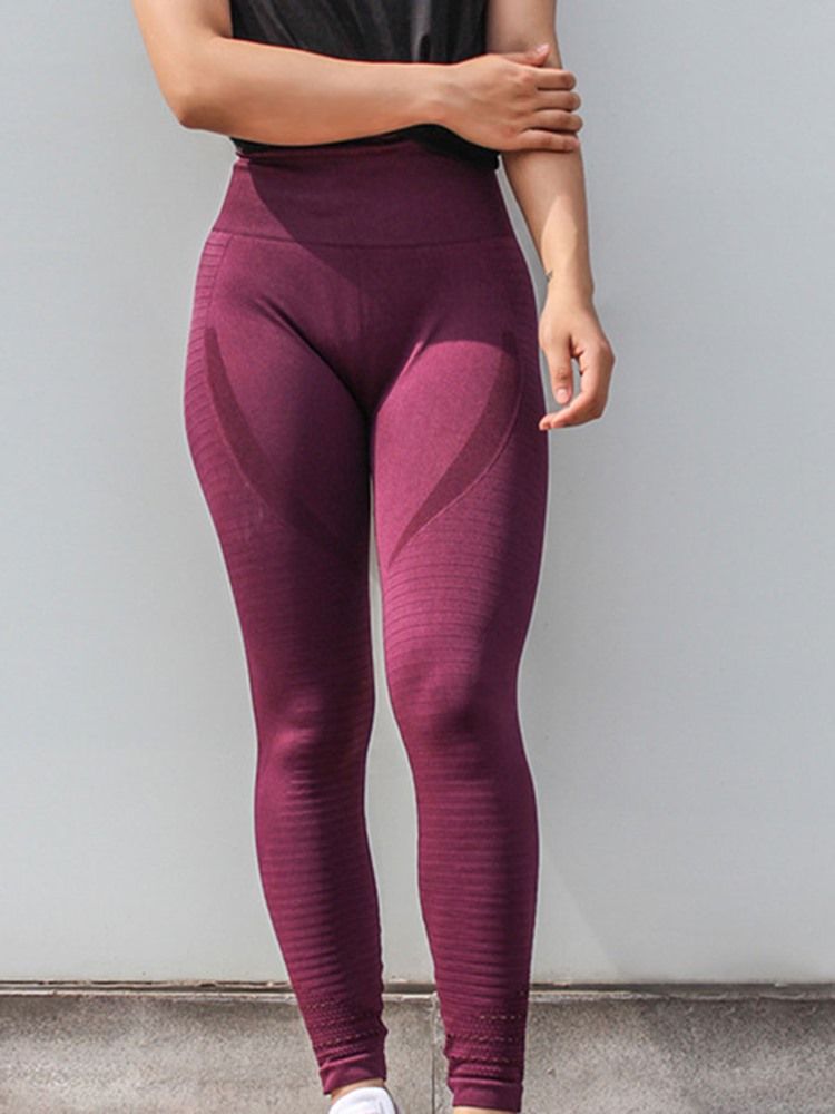 Kvinnors Lapptäcke Solid Anti-svettbyxor Yogabyxor Hög Midja Tiktok Leggings