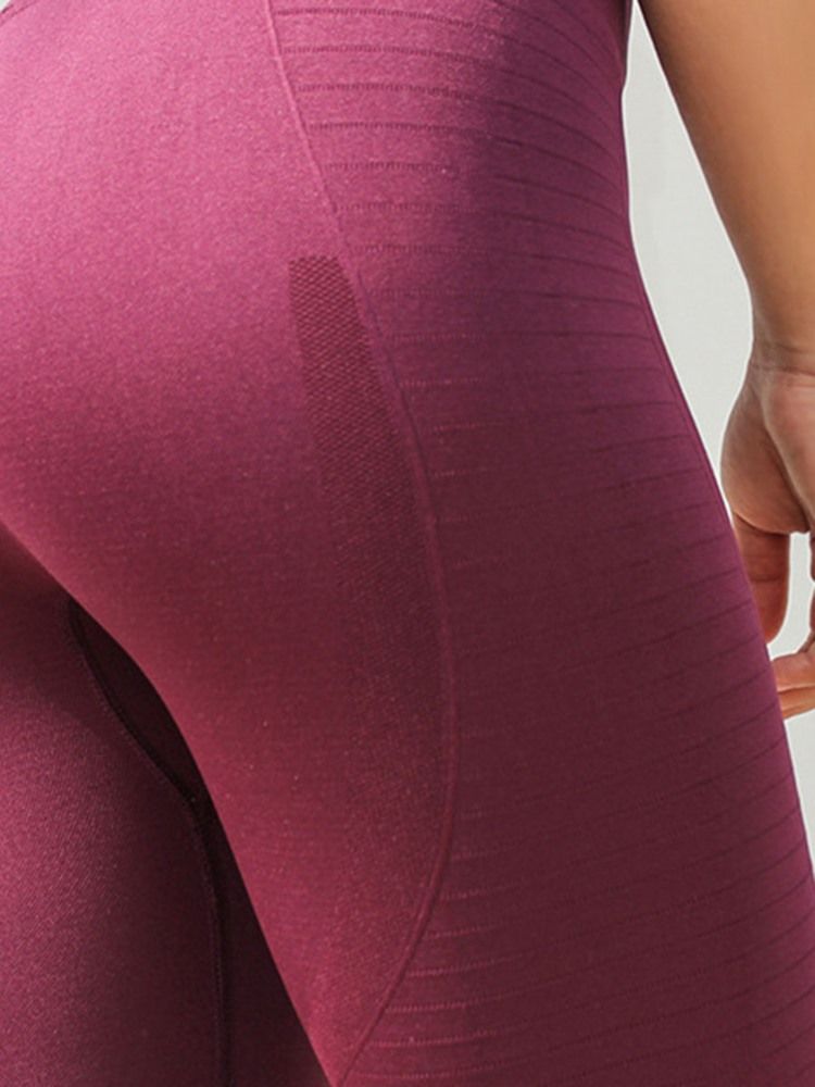 Kvinnors Lapptäcke Solid Anti-svettbyxor Yogabyxor Hög Midja Tiktok Leggings