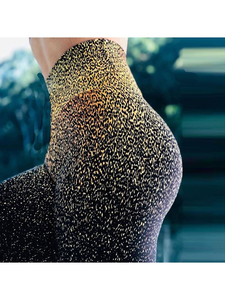 Leopard Snabbtorr Yogabyxor För Kvinnor Med Hög Midja Tiktok Leggings Running