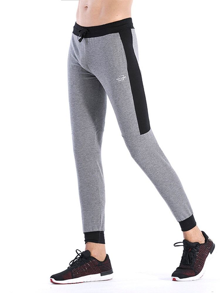 Män Color Block Patchwork Ankle Length Sports Pants