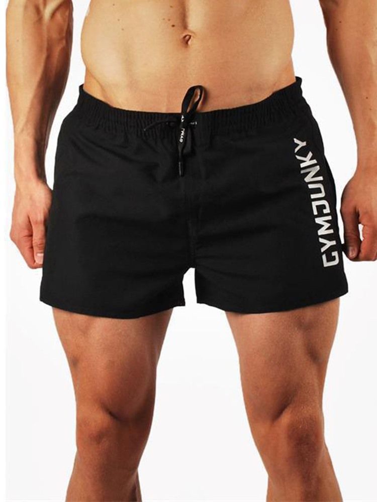 Män Snabbtorkande Andningsbokstryck Sommar Sportshorts