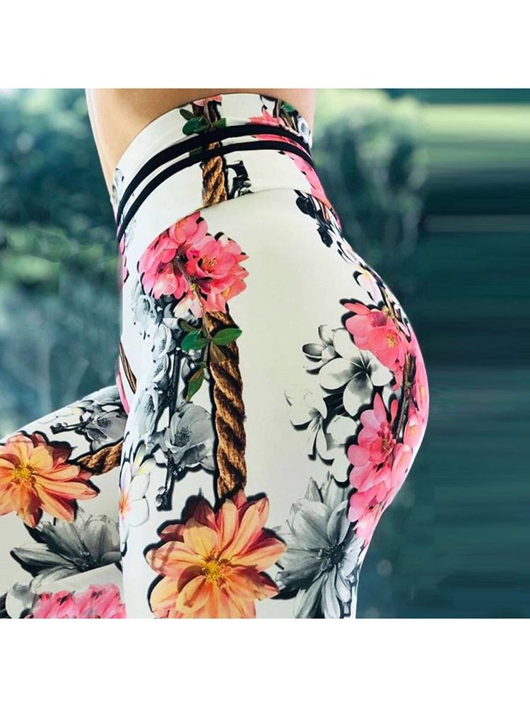 Print Floral Whip Nylon High Waist Women's Leggings Yogabyxor High Waist Tiktok Leggings