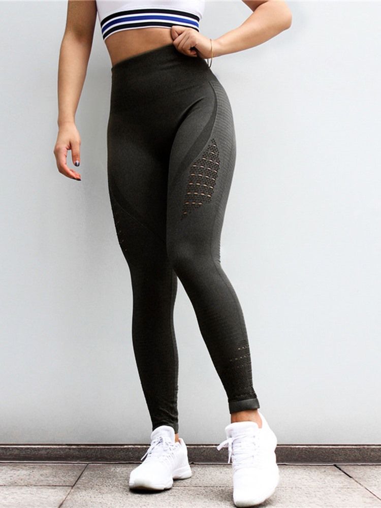 Snabbtorkning Av Nylon I Solid Tennis I Full Längd Leggings Yoga Hög Midja Tiktok Leggings