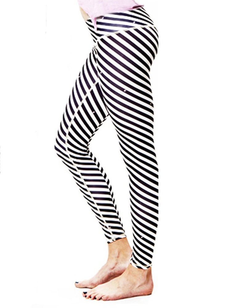 Snabbtorkning För Kvinnor Zebra Stripe Yogabyxor Med Hög Midja Tiktok Leggings