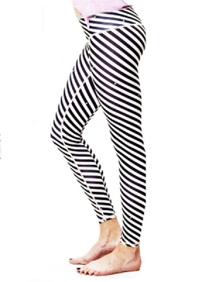 Snabbtorkning För Kvinnor Zebra Stripe Yogabyxor Med Hög Midja Tiktok Leggings