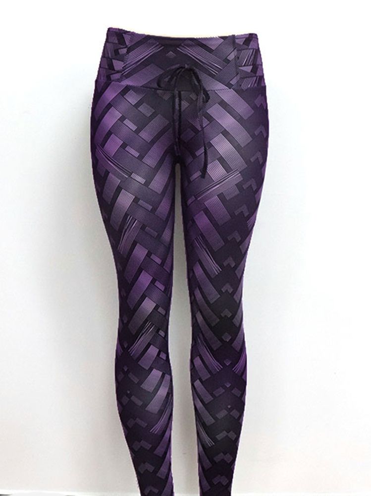 Solid Weave-tryck Yogabyxor För Kvinnor Hög Midja Tiktok Leggings