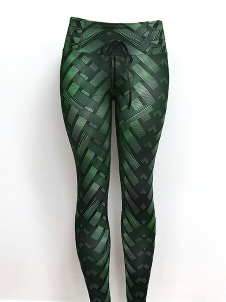 Solid Weave-tryck Yogabyxor För Kvinnor Hög Midja Tiktok Leggings